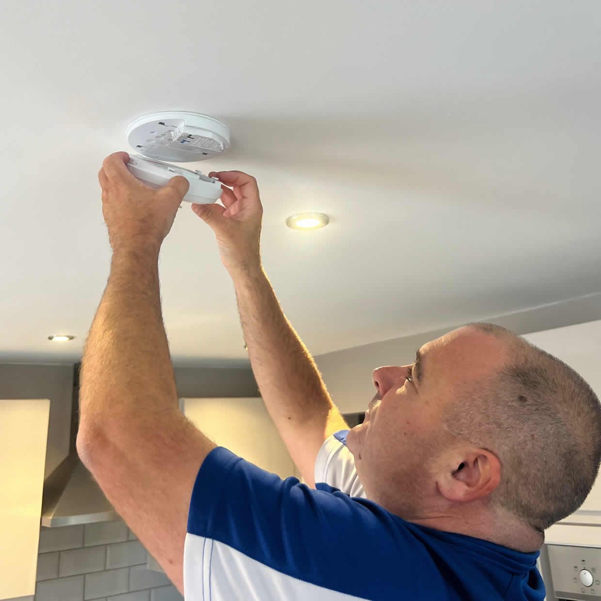 Smoke alarm providing fire safety protection in a Caerphilly home
